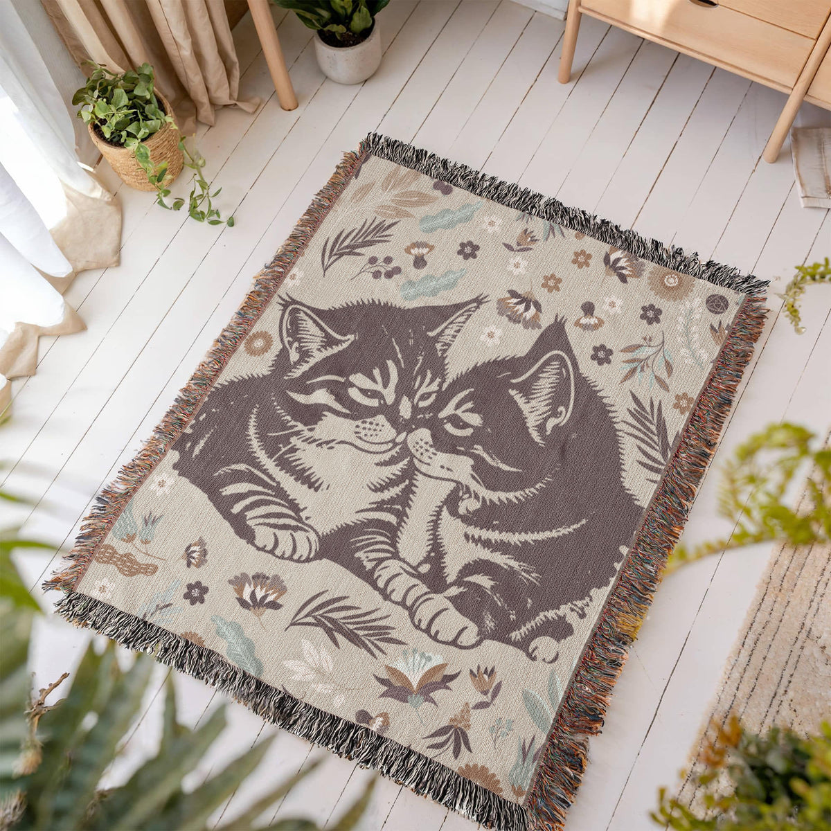 Life Is Better With Cats Cotton Woven Heirloom Blanket