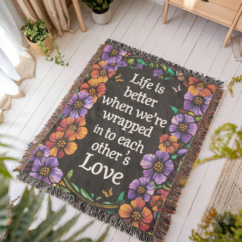 Life Is Better With You Cotton Woven Heirloom Blanket