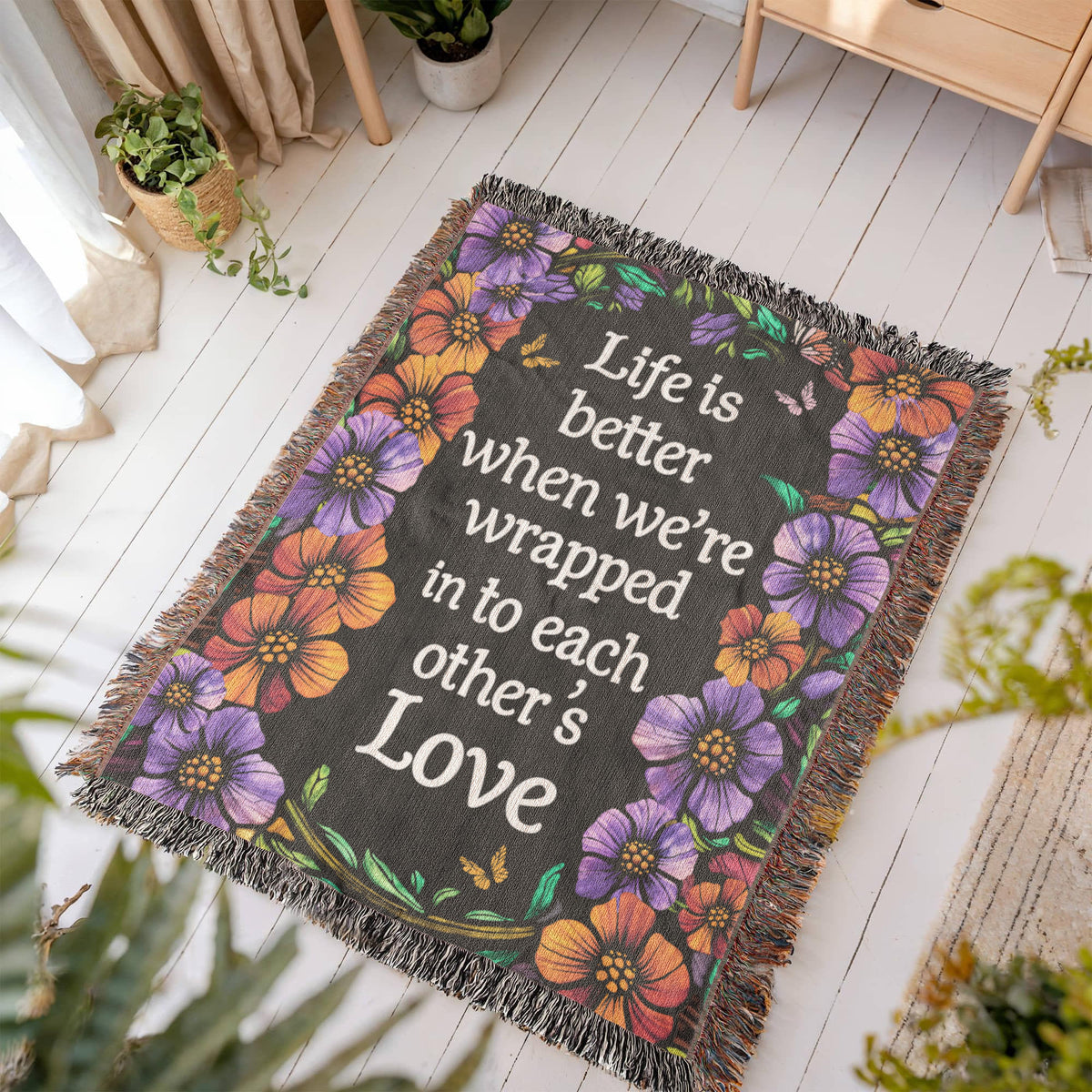Life Is Better With You Cotton Woven Heirloom Blanket