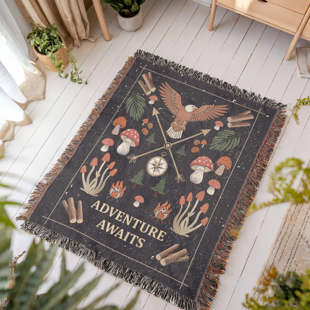 Adventure Awaits – Cotton Woven Throw Blanket