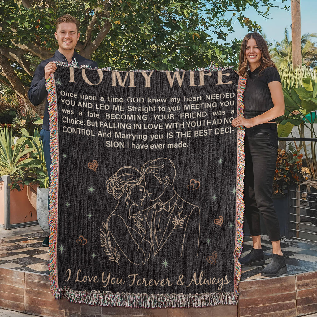 To My Wife Cotton Woven Heirloom Blanket