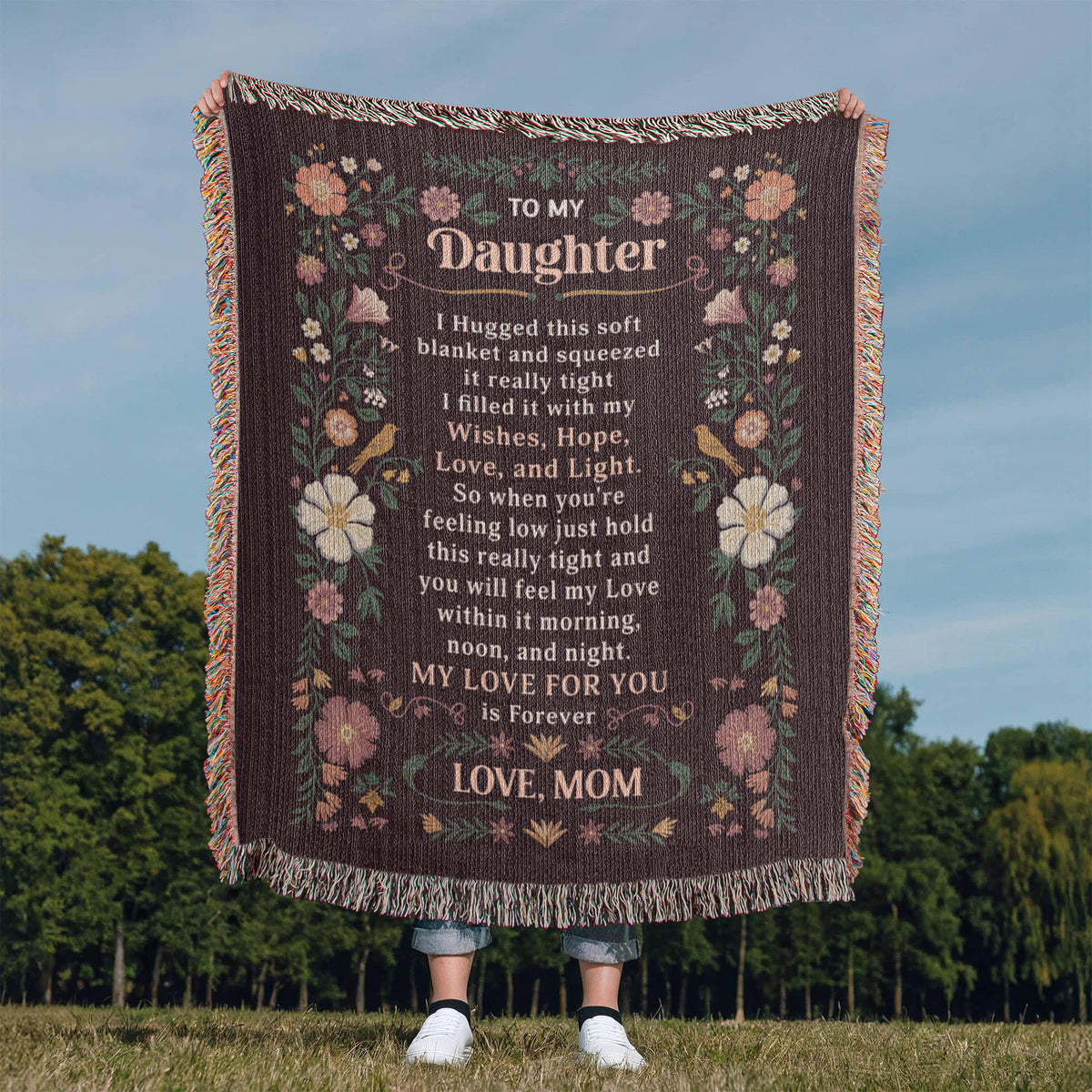 To My Daughter Cotton Woven Heirloom Blanket