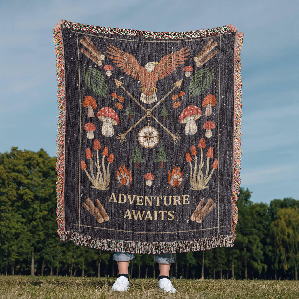 Adventure Awaits – Cotton Woven Throw Blanket