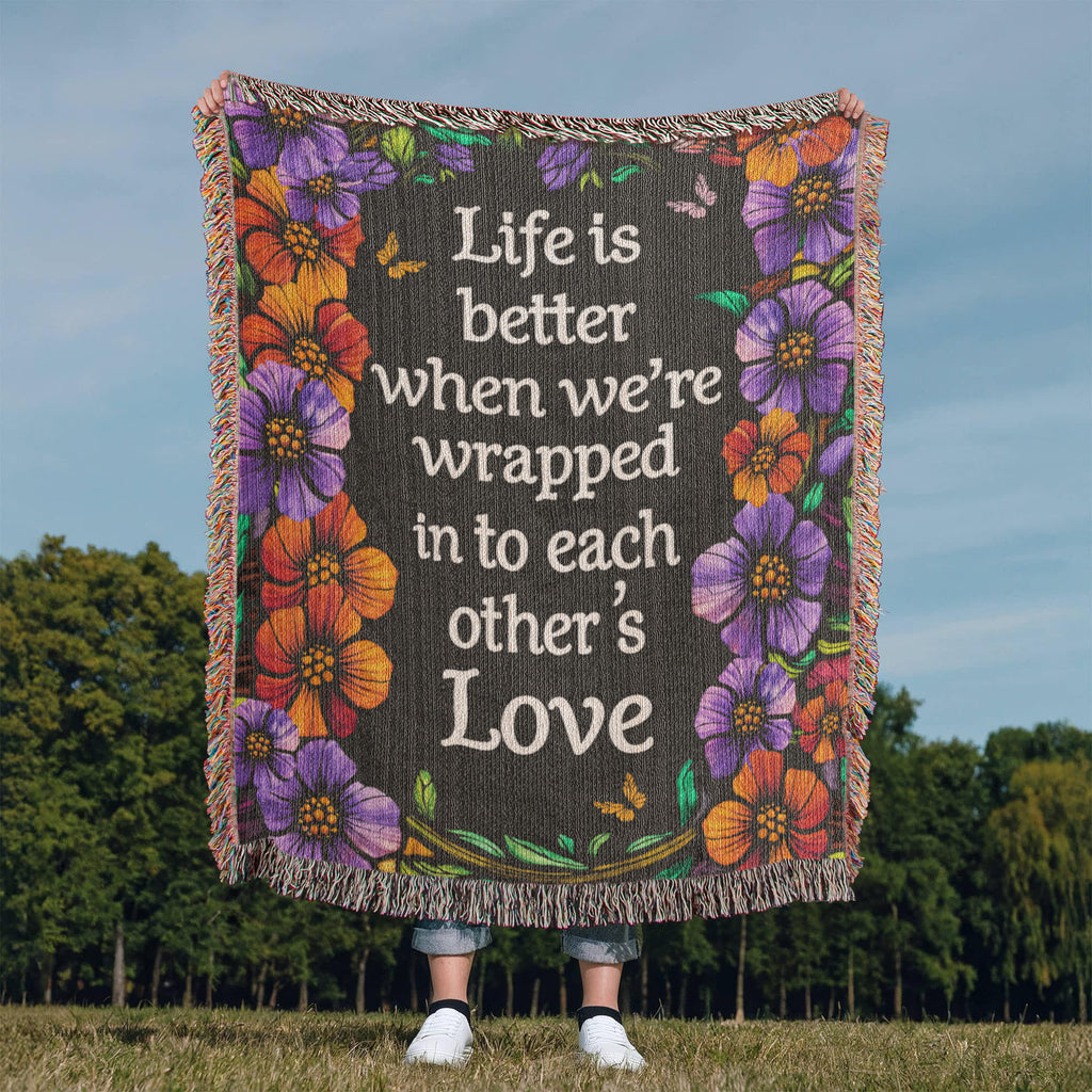 Life Is Better With You Cotton Woven Heirloom Blanket