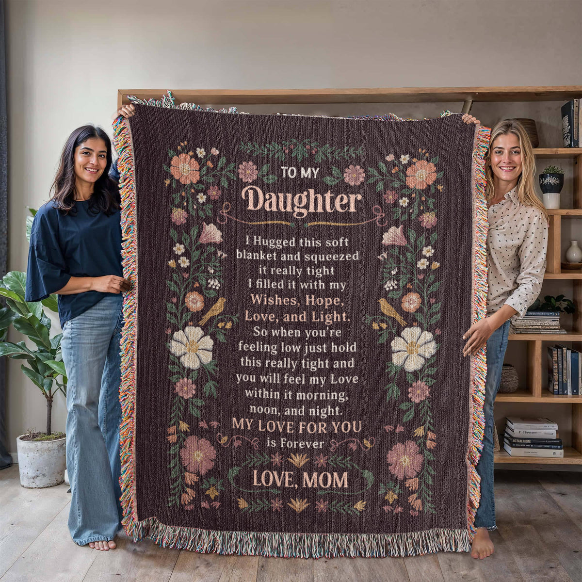To My Daughter Cotton Woven Heirloom Blanket
