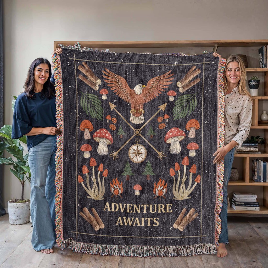Adventure Awaits – Cotton Woven Throw Blanket