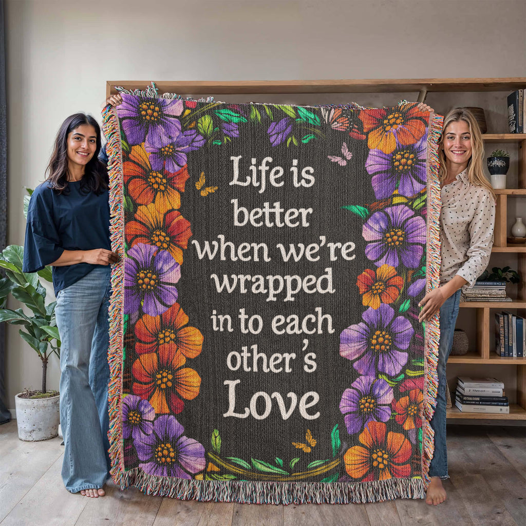 Life Is Better With You Cotton Woven Heirloom Blanket