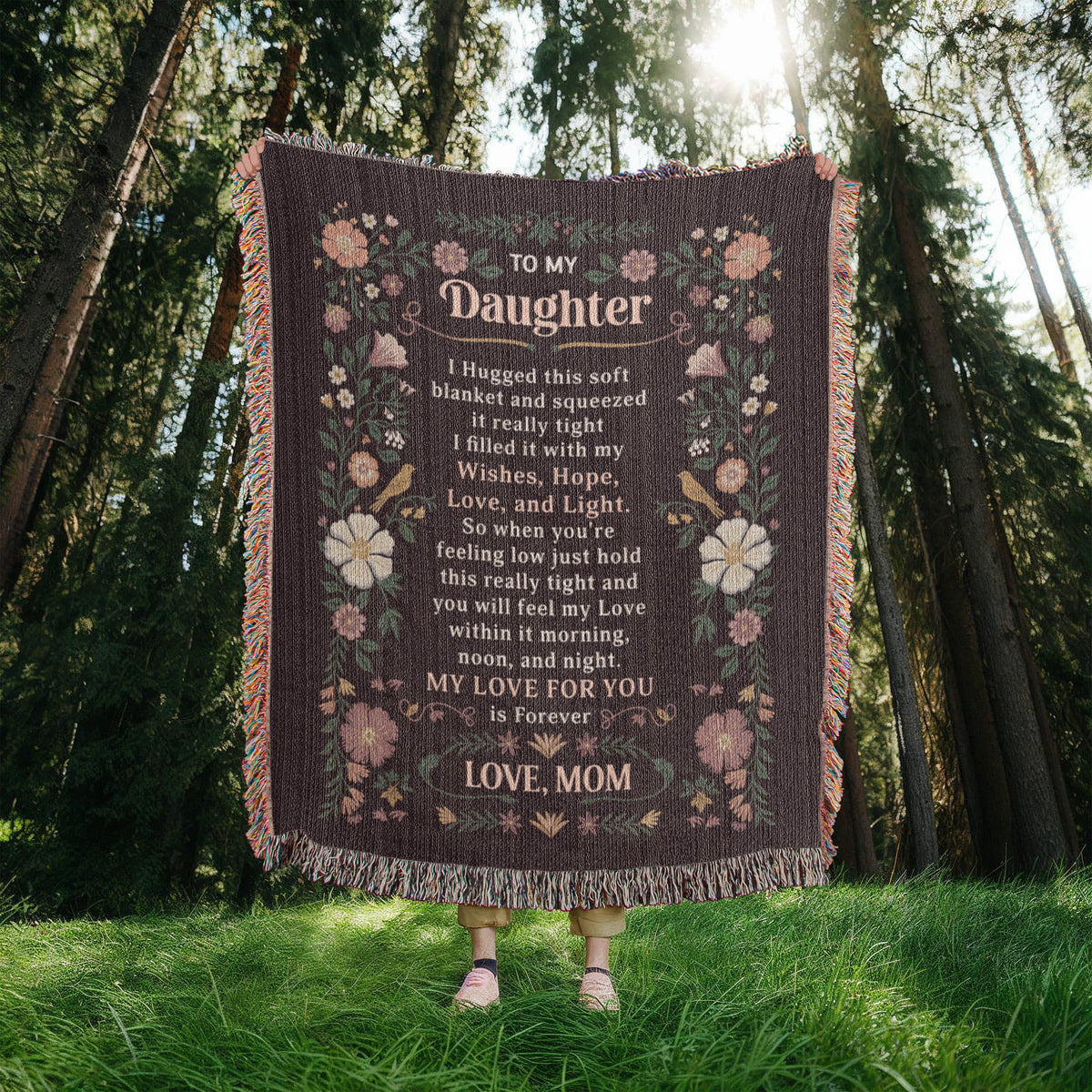 To My Daughter Cotton Woven Heirloom Blanket