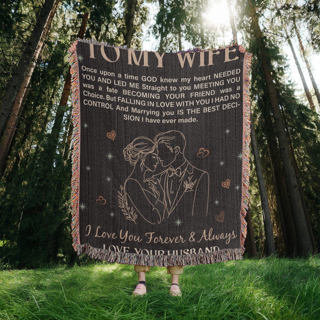To My Wife Cotton Woven Heirloom Blanket