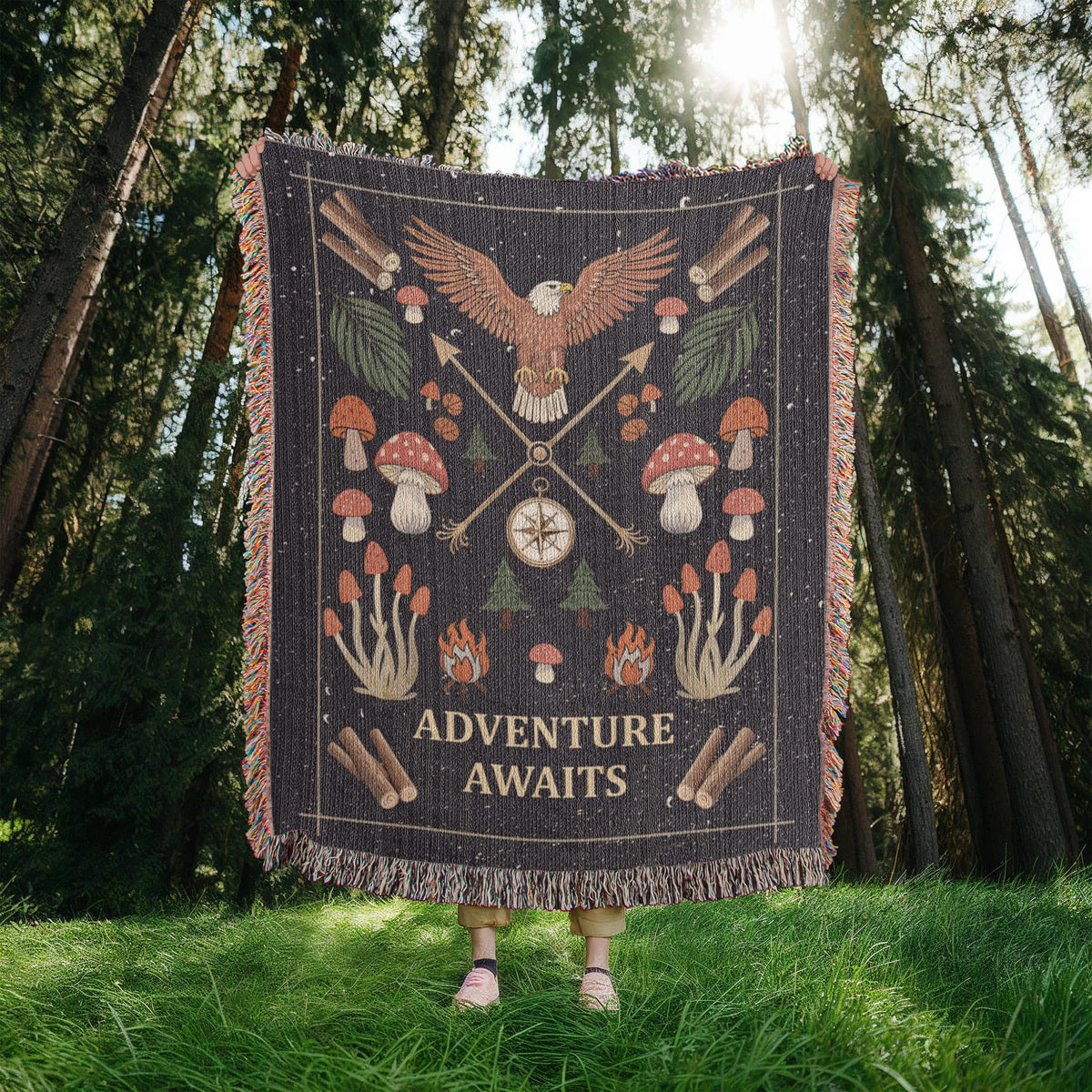 Adventure Awaits – Cotton Woven Throw Blanket