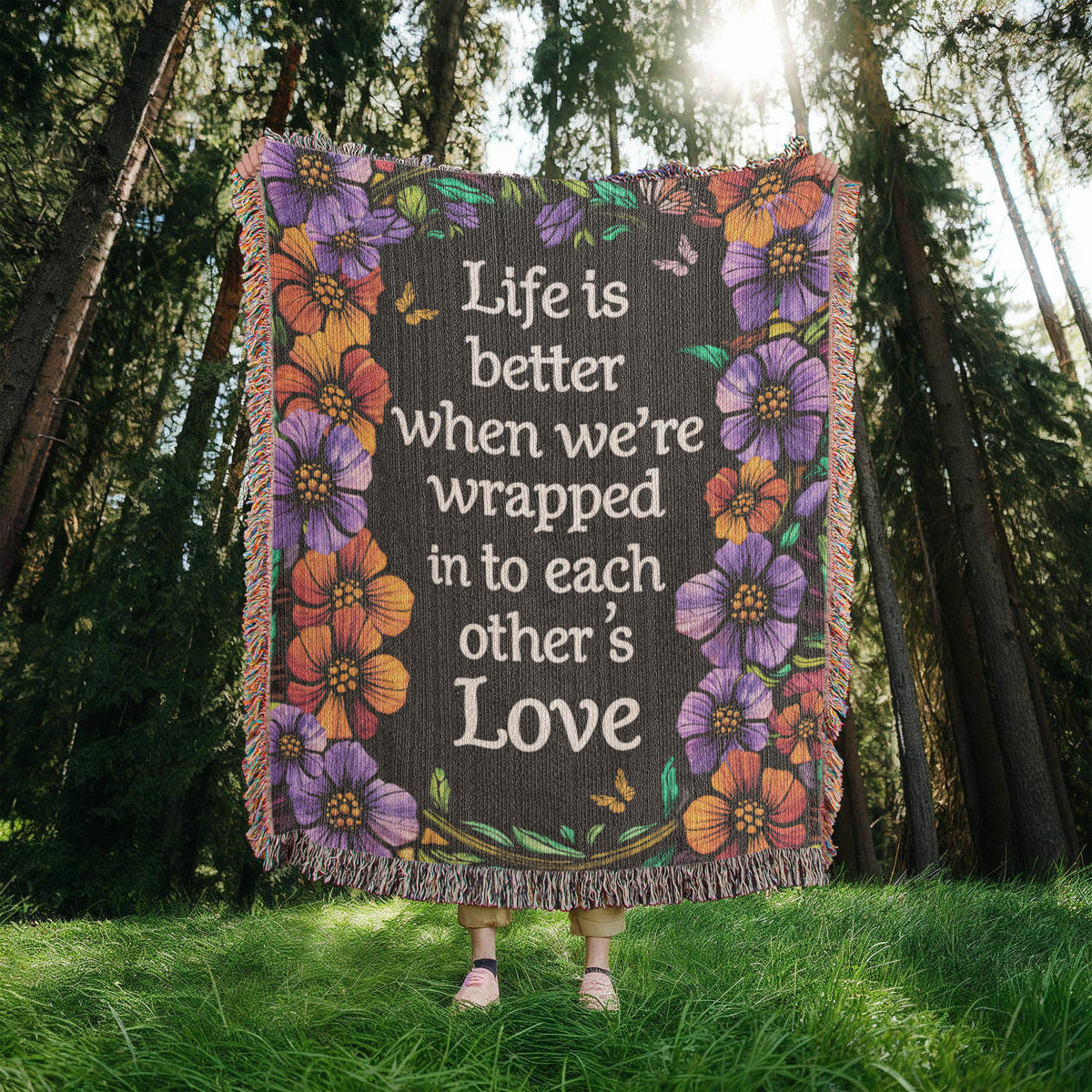 Life Is Better With You Cotton Woven Heirloom Blanket