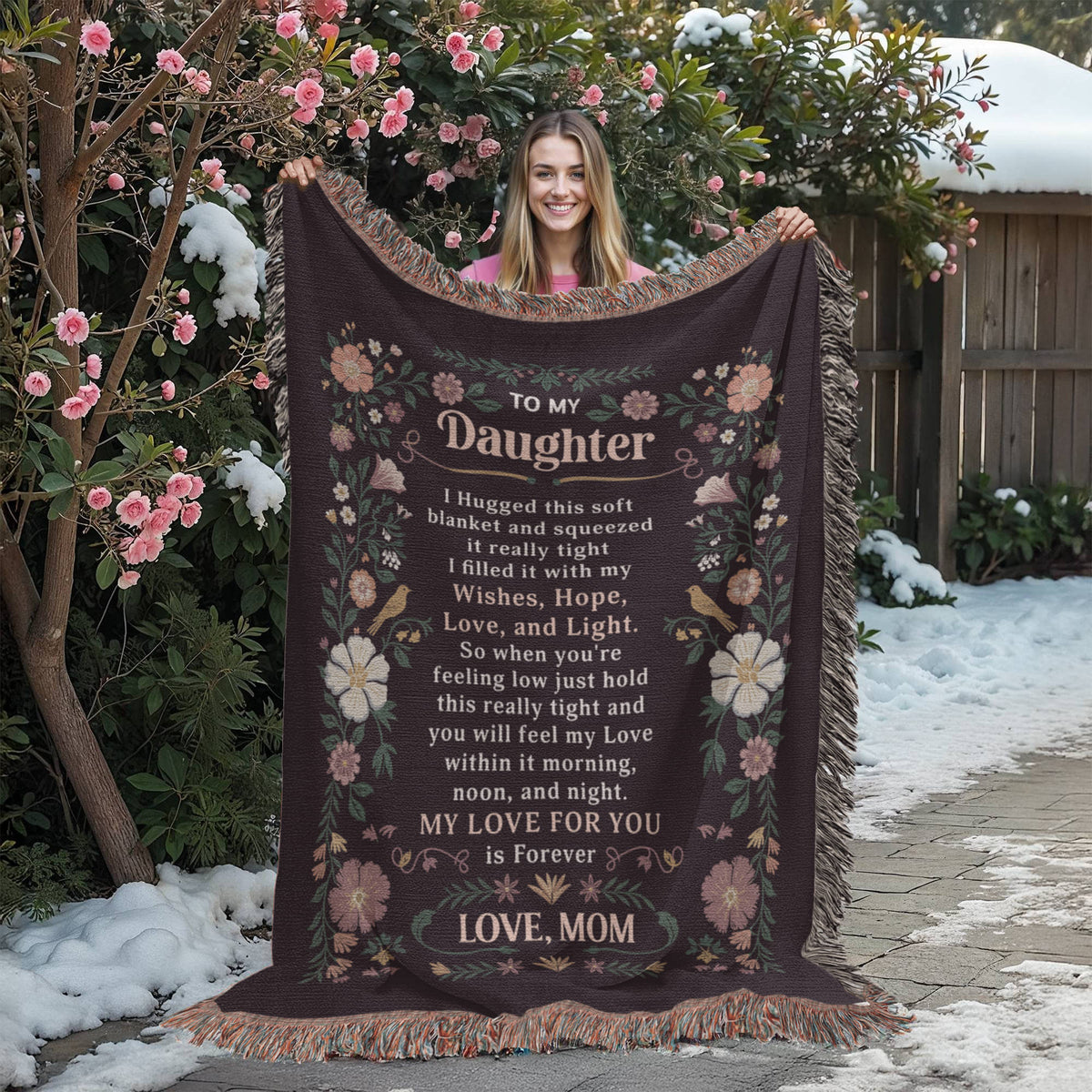 To My Daughter Cotton Woven Heirloom Blanket