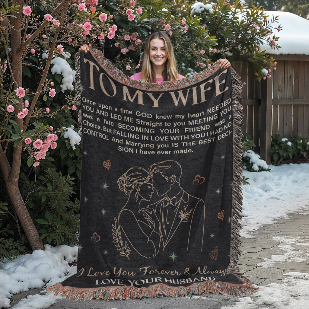 To My Wife Cotton Woven Heirloom Blanket