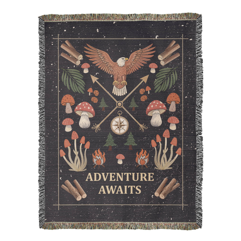 Adventure Awaits – Cotton Woven Throw Blanket