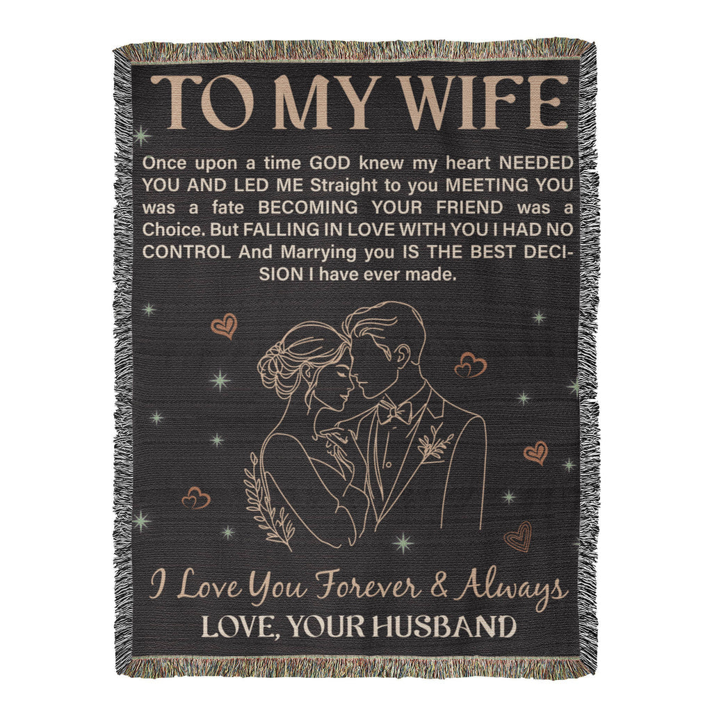 To My Wife Cotton Woven Heirloom Blanket