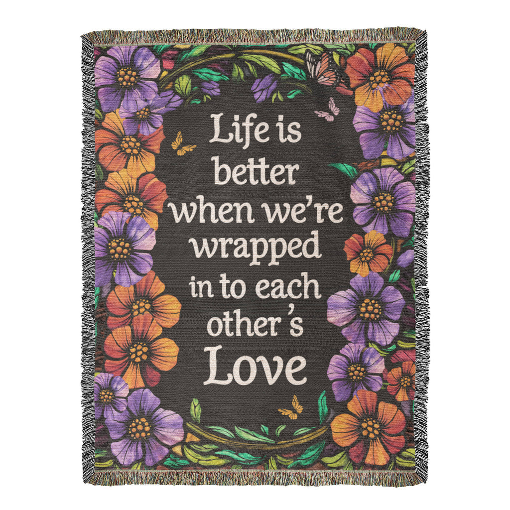 Life Is Better With You Cotton Woven Heirloom Blanket